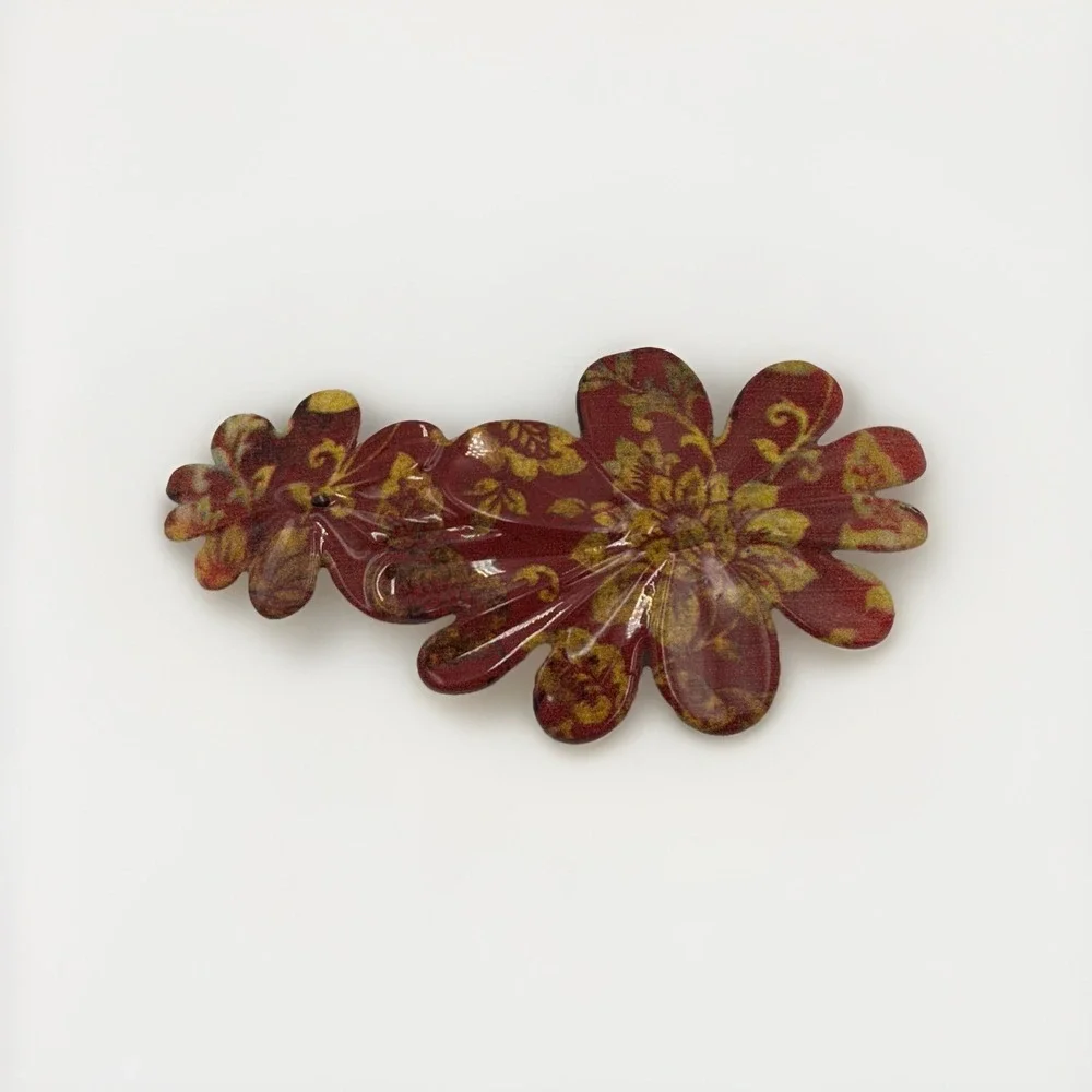 Medusa's‎ Heirlooms Vintage Double Floral Women's Hair Clip Made in France